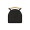Holland Bar Stool Co 25" Swivel Counter Stool, Black Wrinkle, Nat Back, Canter Espresso Seat 83025BWNatMplB003 - alternate 2